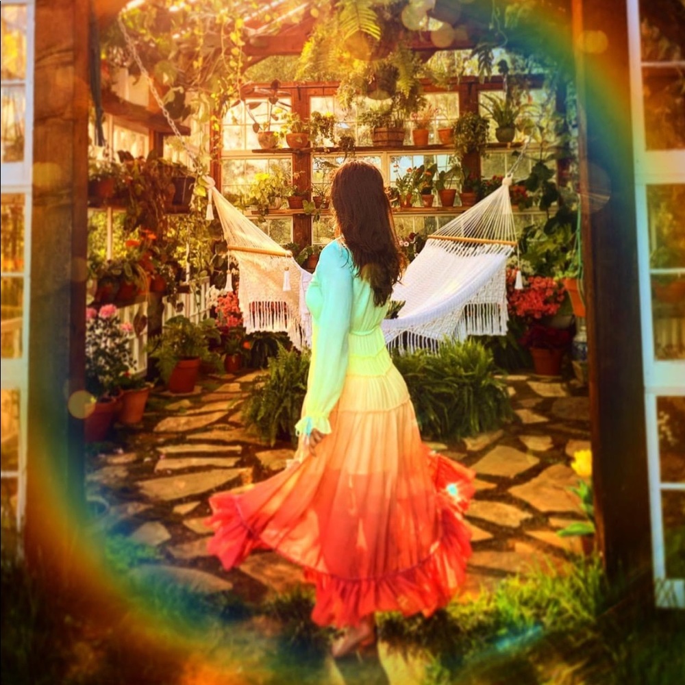 💫Last One💫 Rainbow ombré ruffle midi dress - Picture 4 of 8